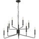 Raven 10 Light 36.1 inch Matte Black Chandelier Ceiling Light